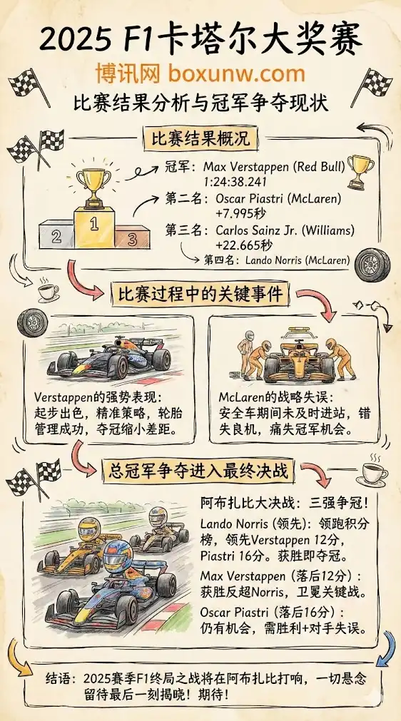 2025 F1卡塔尔大奖赛 | 比赛结果分析与冠军争夺现状