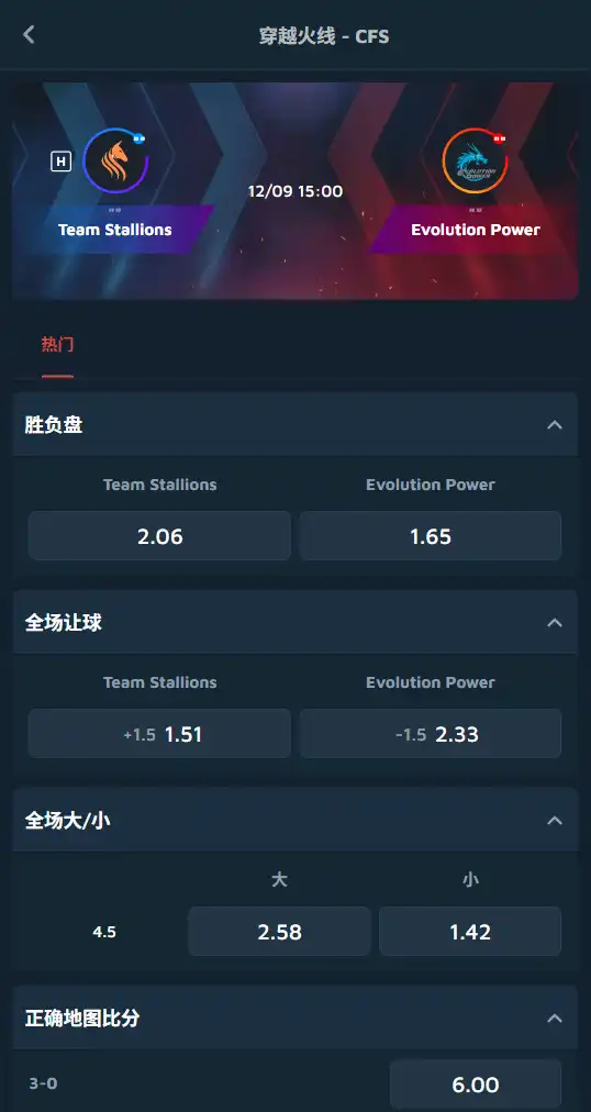 穿越火线CFS - STA vs EP - 博彩赔率和盘口信息-Dafabet提供