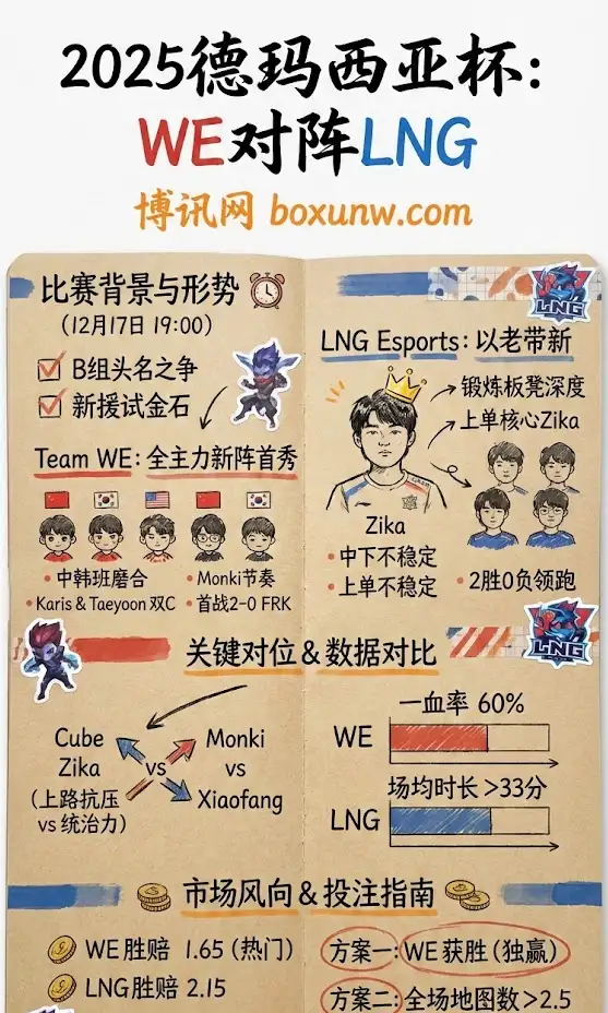 2025德玛西亚杯：WE vs LNG，赔率分析，比赛预测